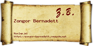 Zongor Bernadett névjegykártya