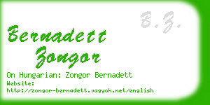 bernadett zongor business card